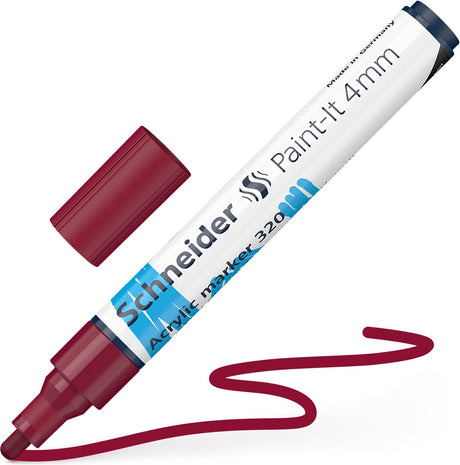 Instruments d'écriture Schneider marqueur acrylique Schneider - paint-it 320 - 4 mm - bordeaux - s-120261