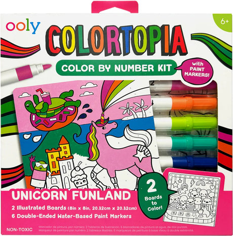 Ooly - colortopia - couleur par numéro - licorne funland