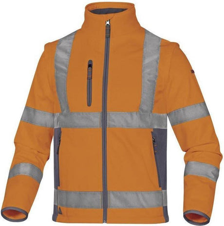 Delta plus veste softshell haute visibilité stretch 2en1 clair de lune - orange fluor | jaune - xxl