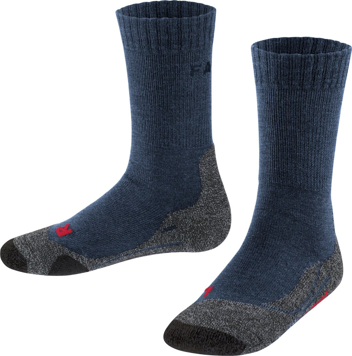 Falke tk2 anti-ampoules laine épaisse matière fonctionnelle chaussettes de marche enfants bleu - taille 35-38