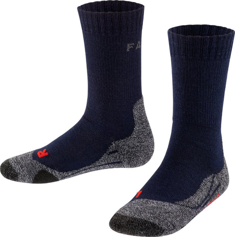 Falke tk2 anti-ampoules laine épaisse matière fonctionnelle chaussettes de marche enfants bleu - taille 23-26