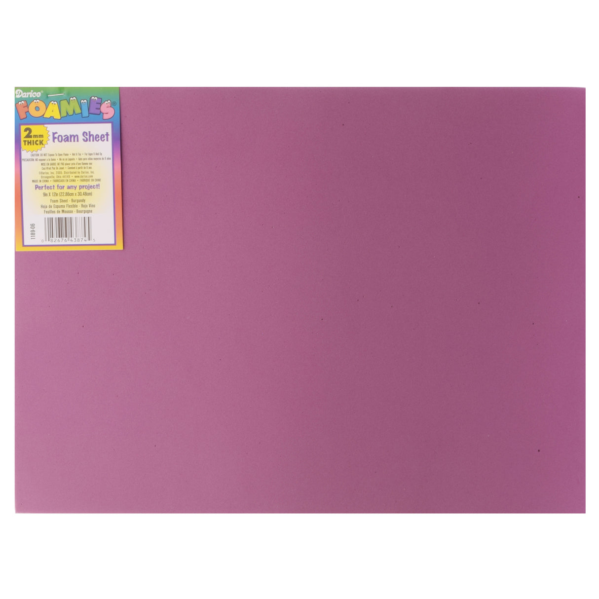 Darice • feuille de mousse foamies 2mm 22,5x30cm bordeaux