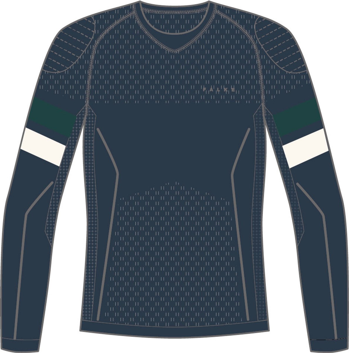 Falke chemise fonctionnelle à col rond maximum chaud en tissu fonctionnel à séchage rapide à manches longues homme bleu - taille xxl