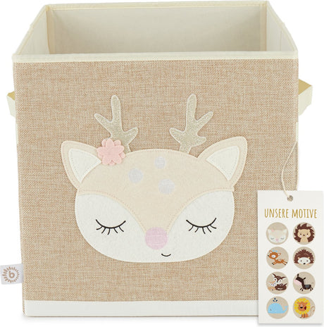 Bieco cerf ella 32cm boîte de rangement en tissu 04010463