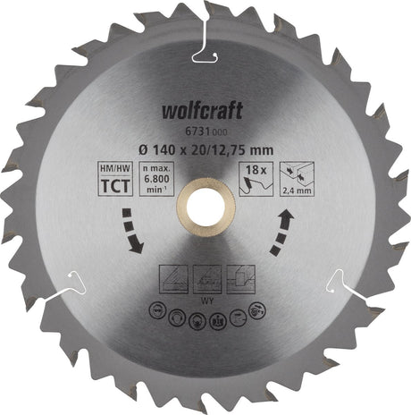 Wolfcraft - lame de scie circulaire 140x12,75mm - 18 dents - lame de scie pour scie circulaire - série marron - 6731000