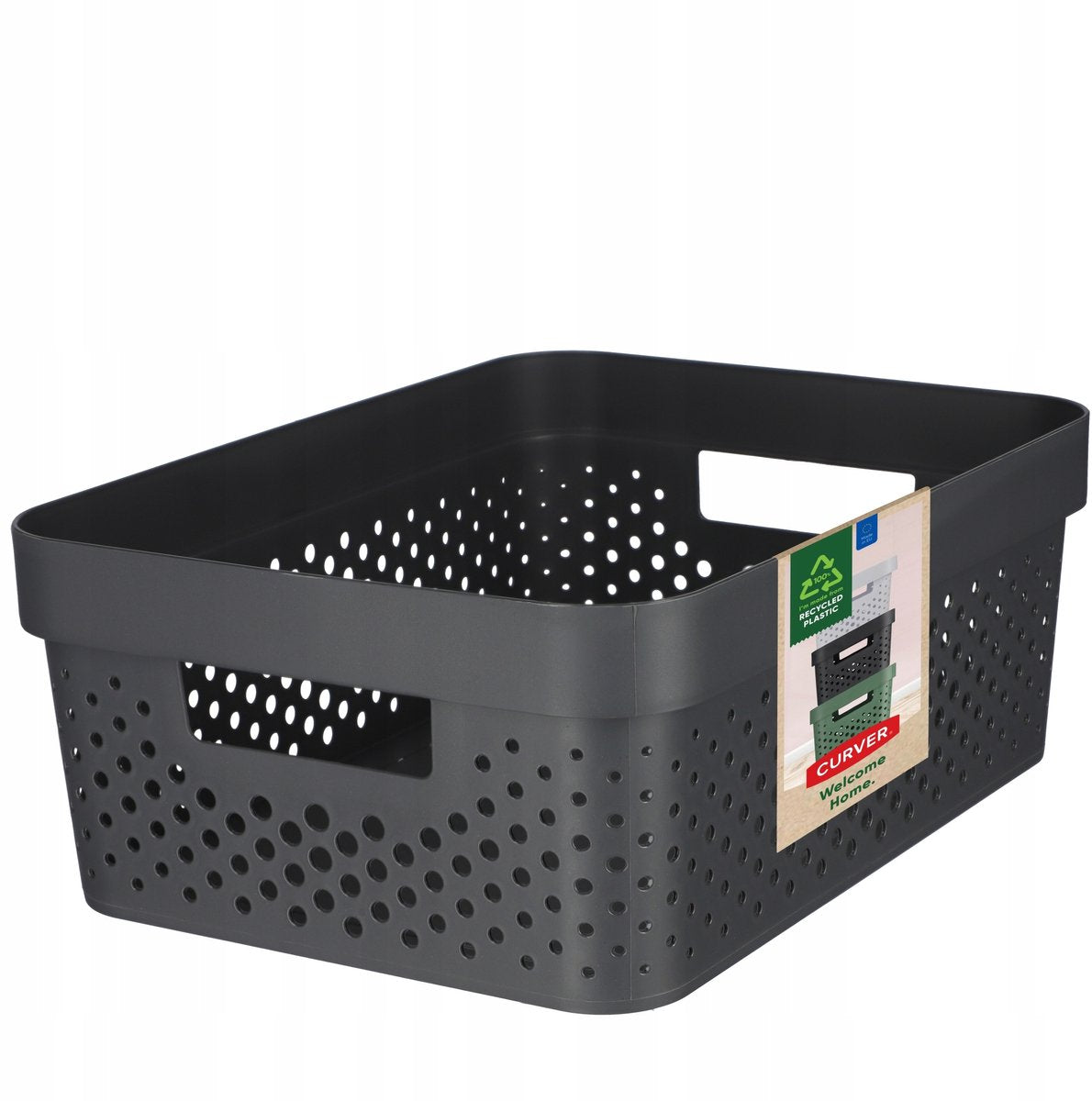 Curver infinity dots panier de rangement 11 l anthracite