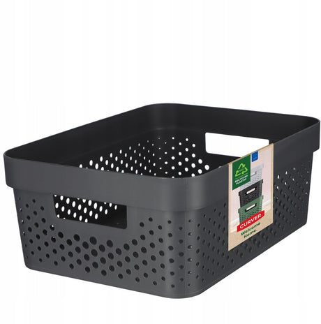 Curver infinity dots panier de rangement 11 l anthracite