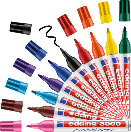 Quantore feutre permanent edding 3000 rond 1,5-3 mm, 10 pcs.