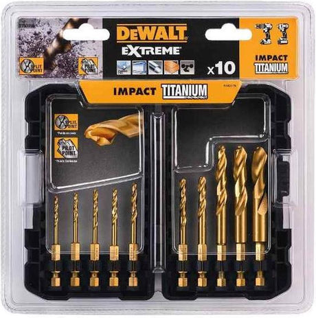 Dewalt dt50050 10 forets à percussion à métaux en titane dans un étui robuste