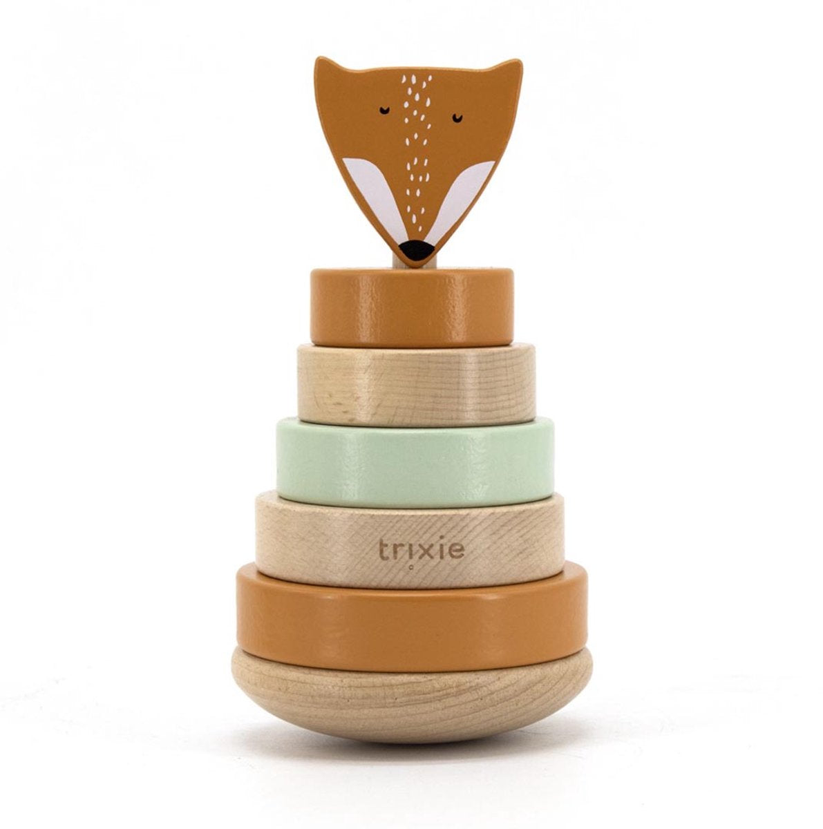Tour empilable en bois Trixie - mr. renard - jouet empilable en bois - jouets éducatifs - pour garçons filles - renard