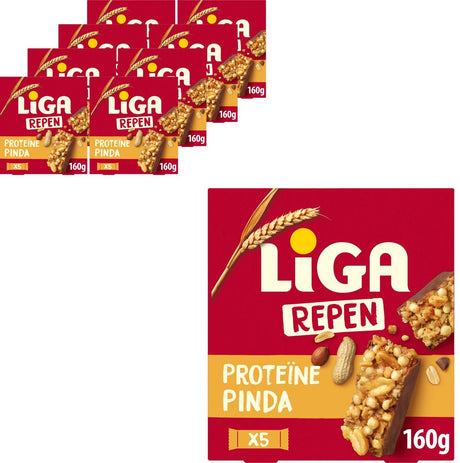 Barres protéinées Liga cacahuète 8 x 160g (5 x 32g) - protéines - barres protéinées - protéines - snacks - sport - cadeau