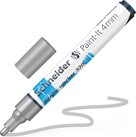 Instruments d'écriture Schneider marqueur acrylique Schneider - paint-it 320 - 4 mm - argent - s-120254