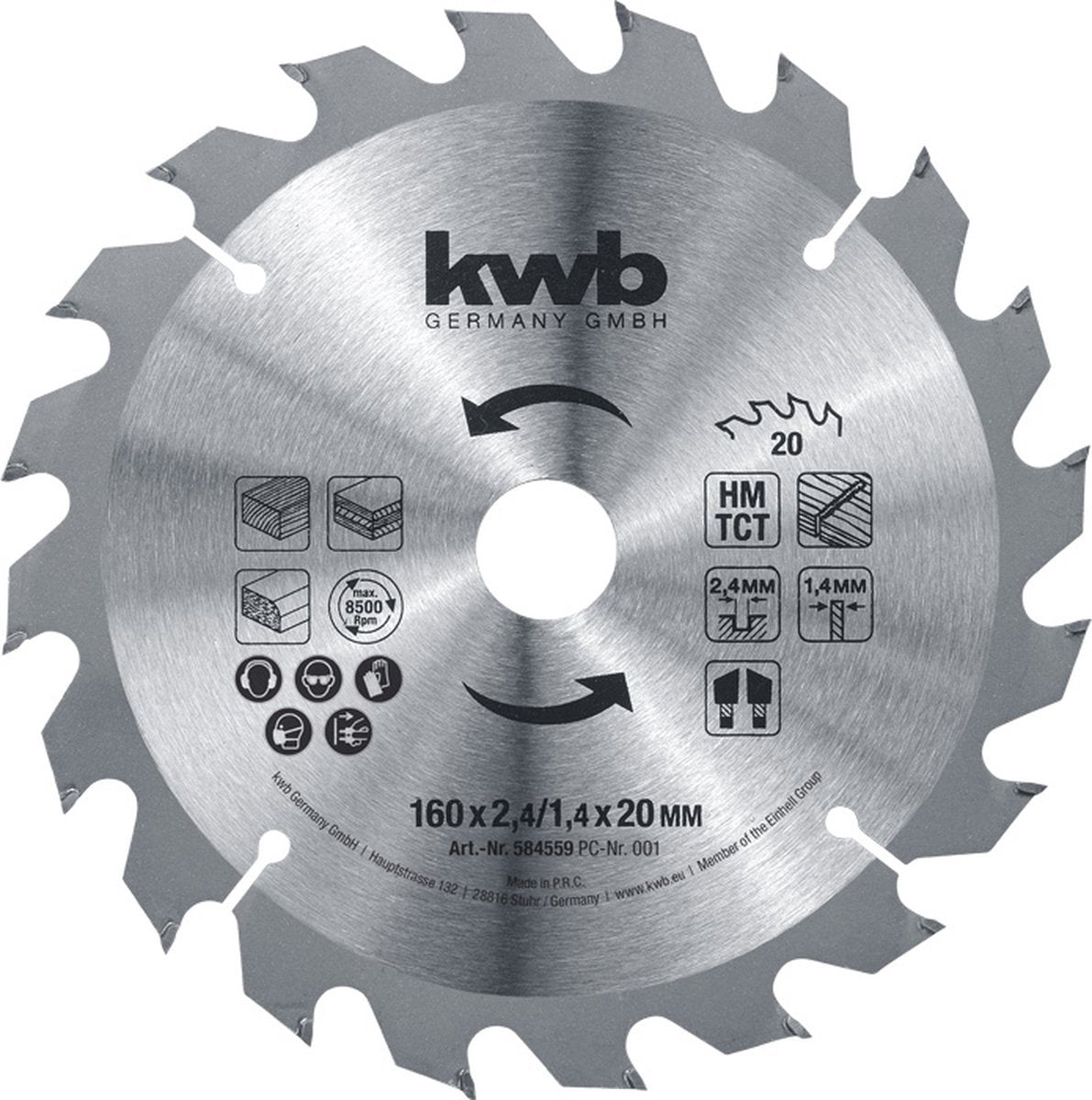 Lame de scie circulaire Kwb hm - 130x16mm - 18t