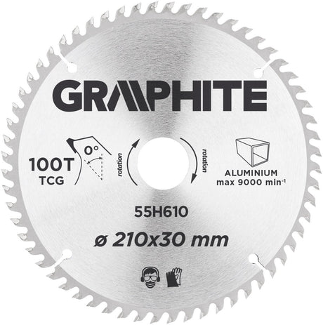 Lame de scie circulaire graphite 205 mm, 80 dents, aluminium