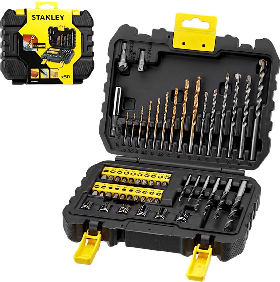 Accessoires Stanley - jeu de forets 50 pièces, embouts de tournevis et douilles sta88546-xj