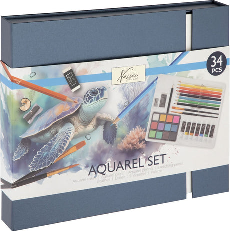 Ensemble de peinture et de dessin à l'aquarelle Creative Craft Group, 34 pièces.