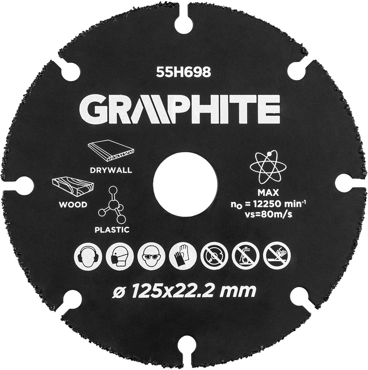 Disque multi-meule en carbure de graphite Grahite pour le bois, le plastique, le plâtre, etc. 125 mm