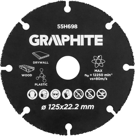 Disque multi-meule en carbure de graphite Grahite pour le bois, le plastique, le plâtre, etc. 125 mm