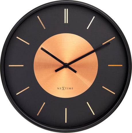 NeXtime NeXtime NE-3535CO Horloge Murale Rétro II 25cm Noir Cuivre Métal