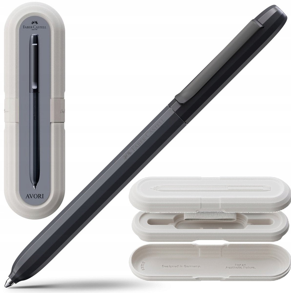 Stylo à bille Faber-Castell Avori bleu xb - cadeau élégant avec des matériaux recyclés