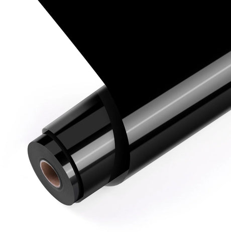 Loklik vinyle thermocollant - vinyle de transfert thermique - personnaliser vêtements et textiles - vinyle de transfert thermique basic 12 m - noir - 30,5 x 1200 cm