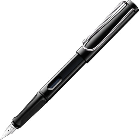 Stylo plume Lamy Safari noir - avec poignée ergonomique, plume en acier poli d'épaisseur d'écriture b - plastique ASA robuste - incl. Cartouche d'encre bleue T10