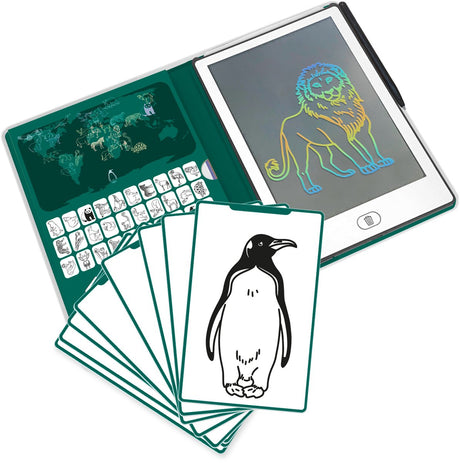 Kidywolf - kidydraw mini tekentablet voor kinderen - dieren over de hele wereld thema - educatief - 4+ jaar