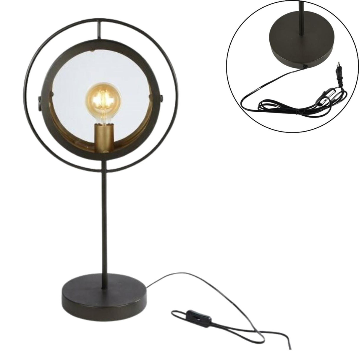 Lampe de table Ngk verre et métal 65cm