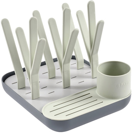 Béaba - casier à bouteilles forêt - étendoir modulable - pour 6 bouteilles + accessoires - gris vert - carton recyclé