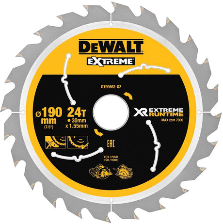 Accessoires Dewalt dt99562 xr lame de scie circulaire 190x30mm 24 dents - dt99562-qz