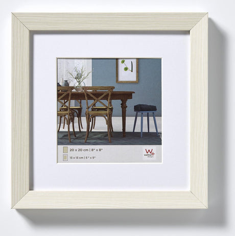 Walther fiorito - cadre en bois mdf - format photo 40x40 cm - blanc