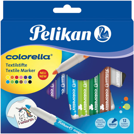 Herlitz Pelican – marqueurs textiles – 12 couleurs – facile à utiliser