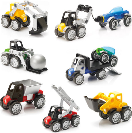 Véhicules électriques Smartmax - véhicules magnétiques et camions de travail - jeu de construction 26 pièces - jouets éducatifs pour enfants d'âge préscolaire - à partir de 3 ans