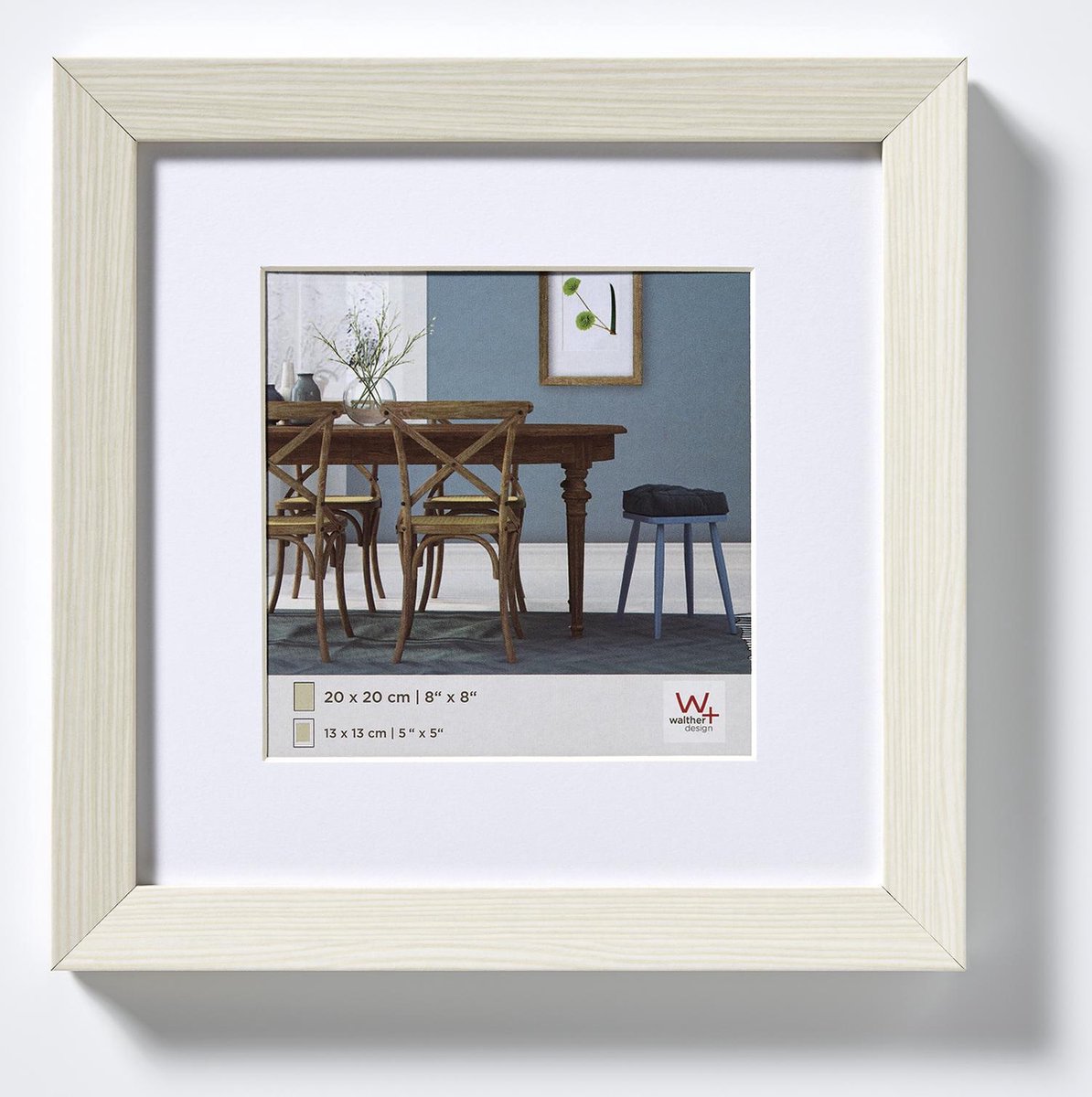 Walther fiorito - cadre en bois mdf - format photo 30x30 cm - blanc