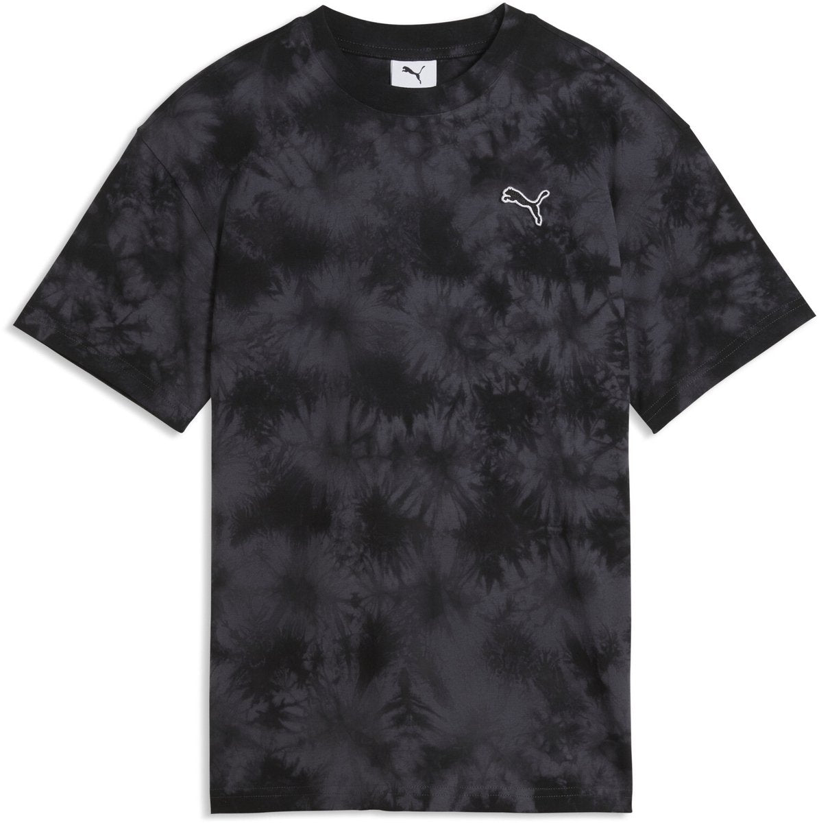 Puma ess élevé décontracté tie-dye tee t-shirt unisexe - noir