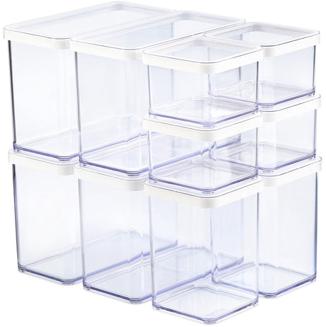 Boîtes de conservation alimentaire Rotho loft - lot de 10 pièces - blanc - 4x 0,55 litre, 4x 2,1 litre et 2x 1 litre