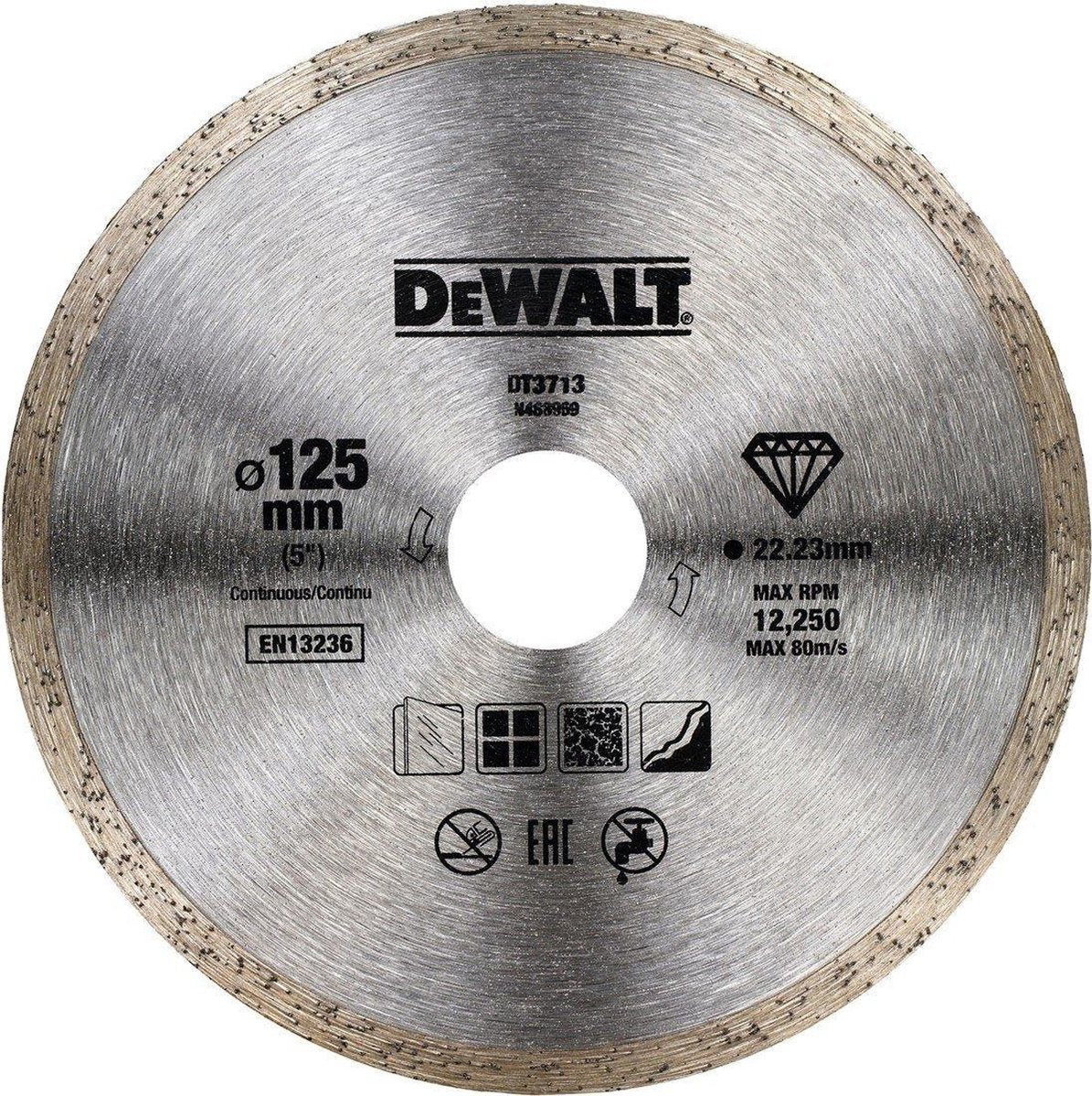 Dewalt dt3713-qz - disque à tronçonner diamanté - 125 mm - pour céramique et béton
