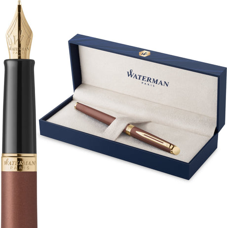 Stylo plume Waterman hémisphère | la version subtile | rouge cuivré | plume moyenne en acier inoxydable | avec coffret cadeau