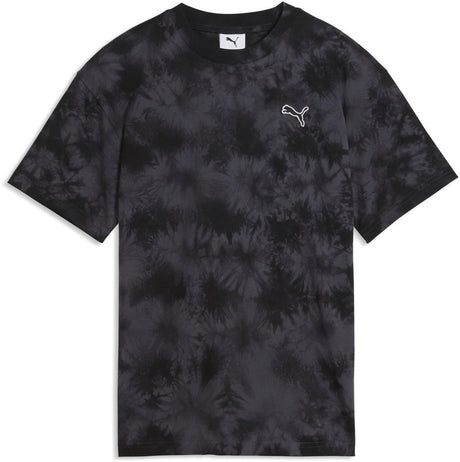 Puma ess élevé décontracté tie-dye tee t-shirt unisexe - noir