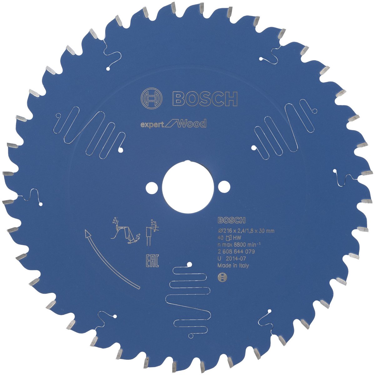 Bosch 2608644079 lame de scie circulaire expert pour bois 216x30 - 40 dents