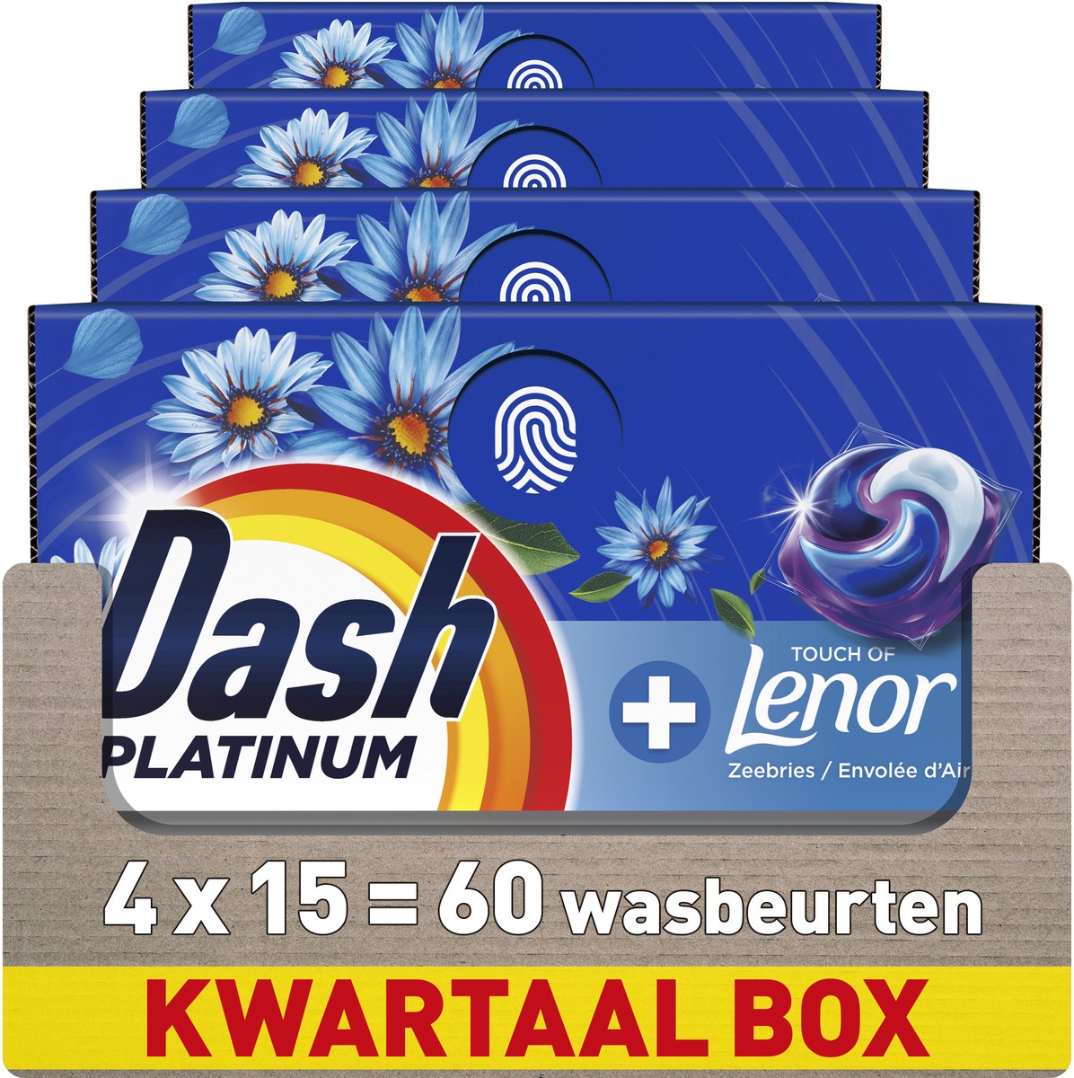 Dosettes de lessive Dash® - brise océanique - 4 x 15 lavages