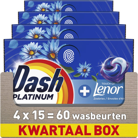 Dosettes de lessive Dash® - brise océanique - 4 x 15 lavages