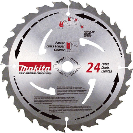 Lame de scie circulaire Makita pour le bois | mforce | ø 190mm trou d'axe 15,88mm 24t - b-08062