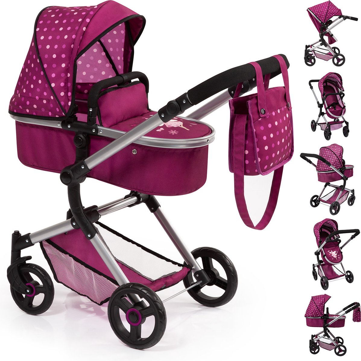 Bayer design - combinaison landau pour poupée neo vario - violet avec fée