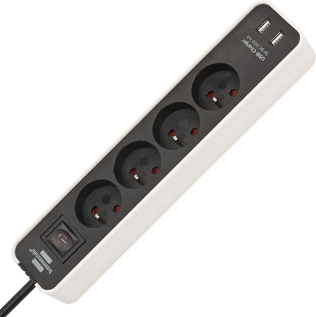 Brennerstuhl multiprise ecolor avec USB 4 prises 1,5m h05vv-f3g1.5 blanc noir