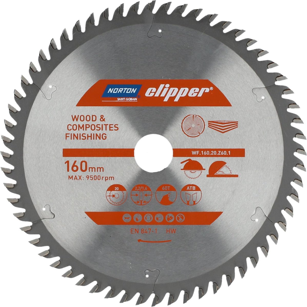 Norton clipper pro series - lame de scie circulaire - 160mm - 20mm - bois et composites