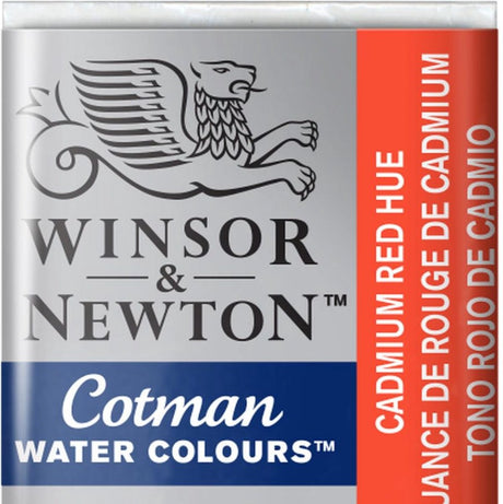 Winsor Newton W N Cotman peinture aquarelle demi-casserole de teinte rouge cadmium