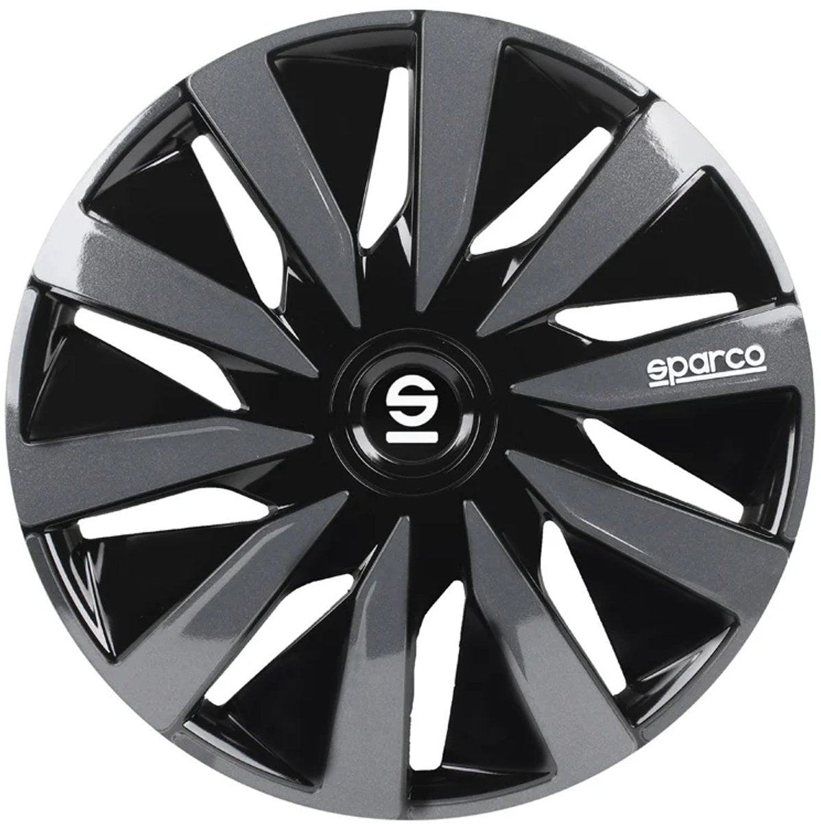 Sparco Lazio Hubcaps 14 pouces Set de 4 gris noir
