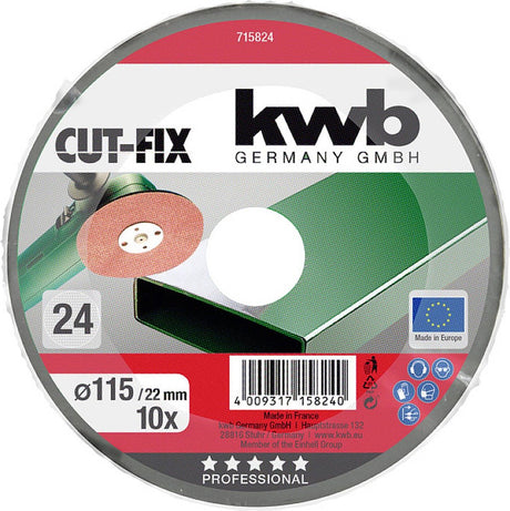 Kwb 715824 papier de verre pour ponceuse à disque granulométrie (num) 24 (ø) 115 mm 10 pièce(s)
