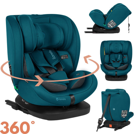 Lionelo bastiaan 4in1 - siège auto isofix rotatif à 360° - de la naissance à 12 ans (40-150 cm groupe 0 1 2 3) - rwf fwf - mousse à mémoire de forme - protection latérale - entièrement réglable - siège large confortable - siège auto i-size